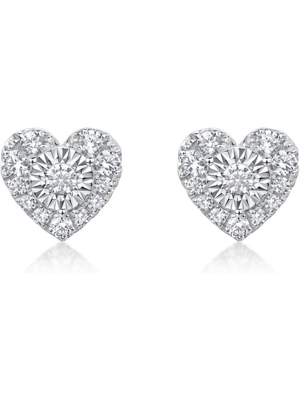 Lab Grown Diamond Stud Earrings, 925 Sterling Silver, Round Cut, Sustainable